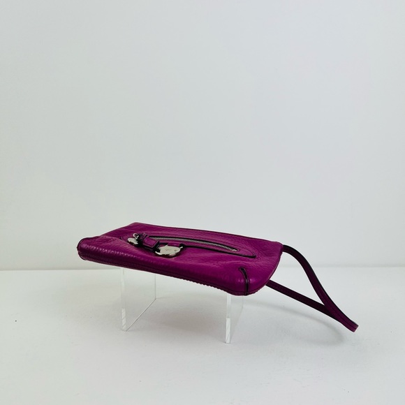 Mulberry Somerset Pochette Purple Grained Leather Small Wristlet Shoulder Bag - Picture 9 of 16